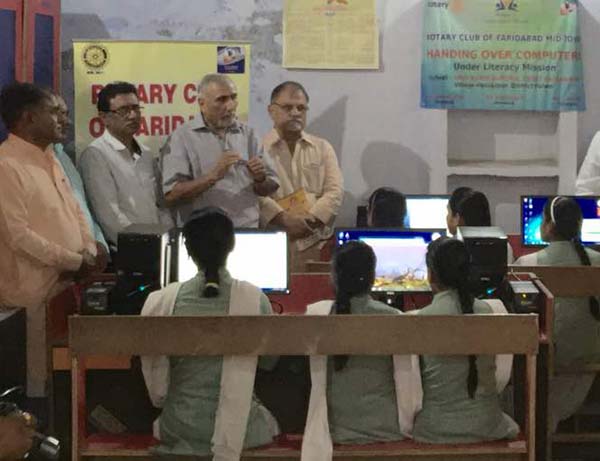 Brand New computers donated and organised by Rotary Club of Faridabad