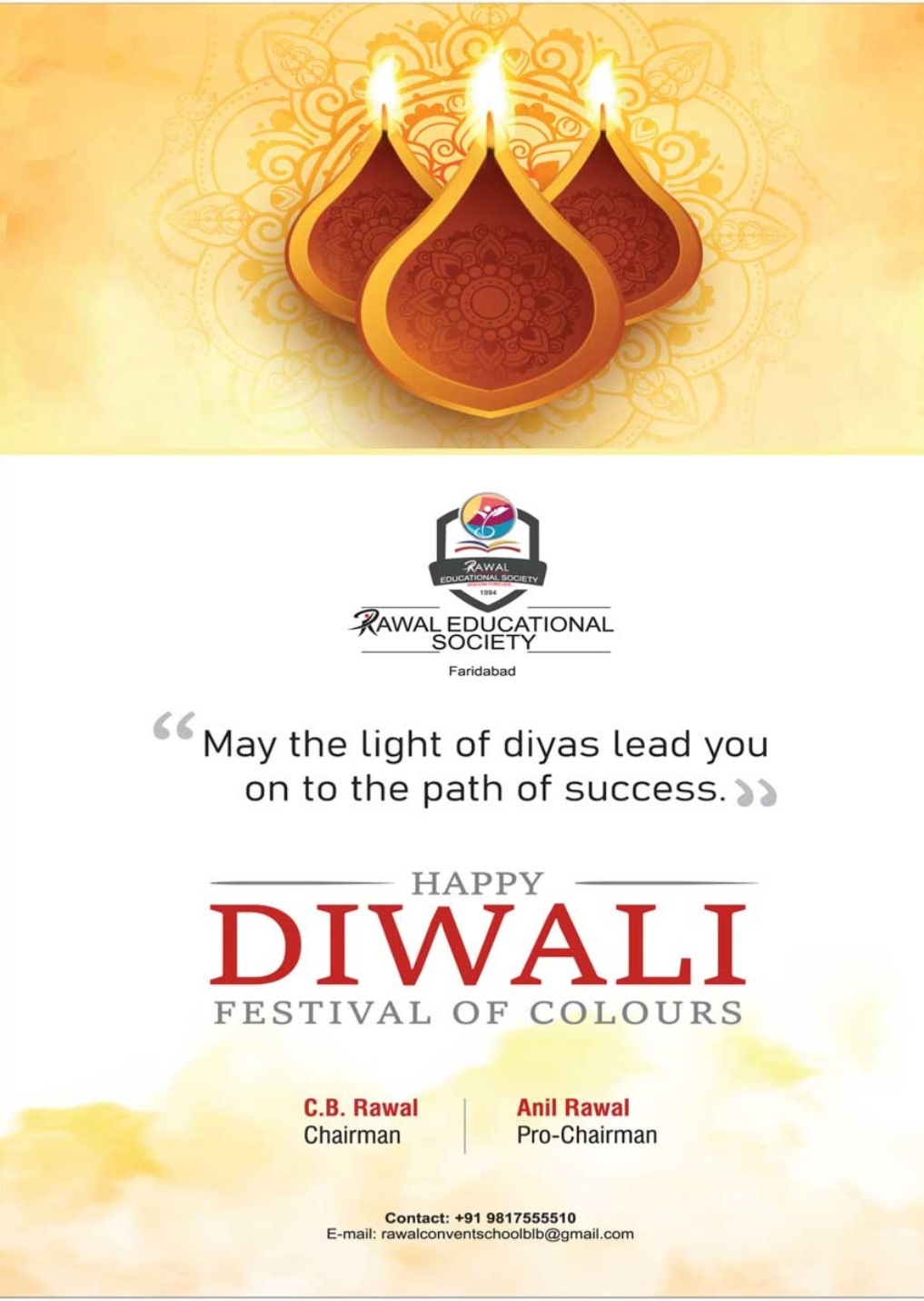 Happy diwali wish by rawal group