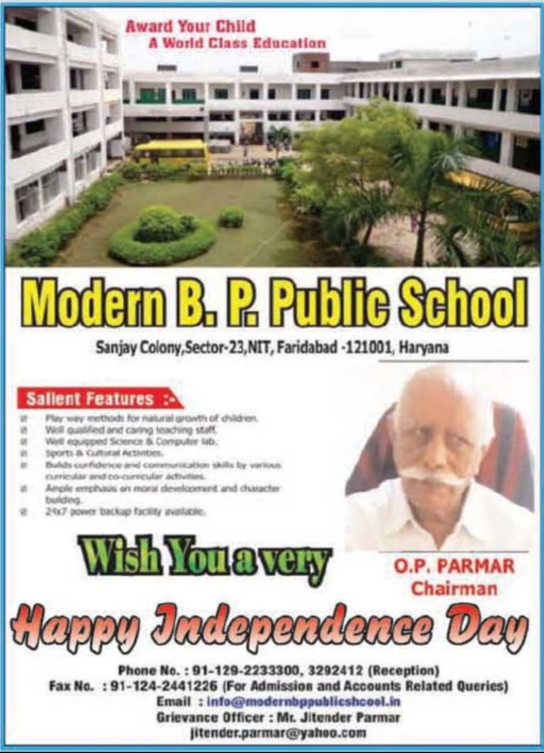 Happy independence day by :modern bp school