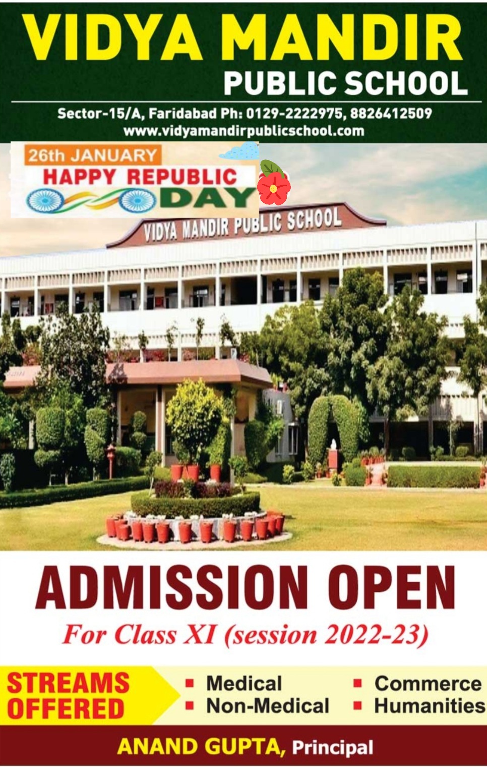 Faridabad :Happy republic day by vidyamandir school