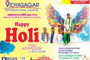 Happy holi wish by vidaysagar internatioanl school