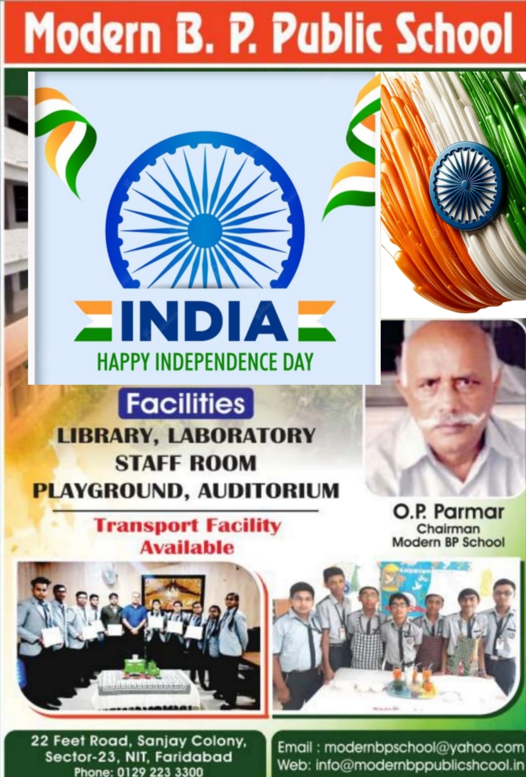 Faridabad :15 augest wish by bp school