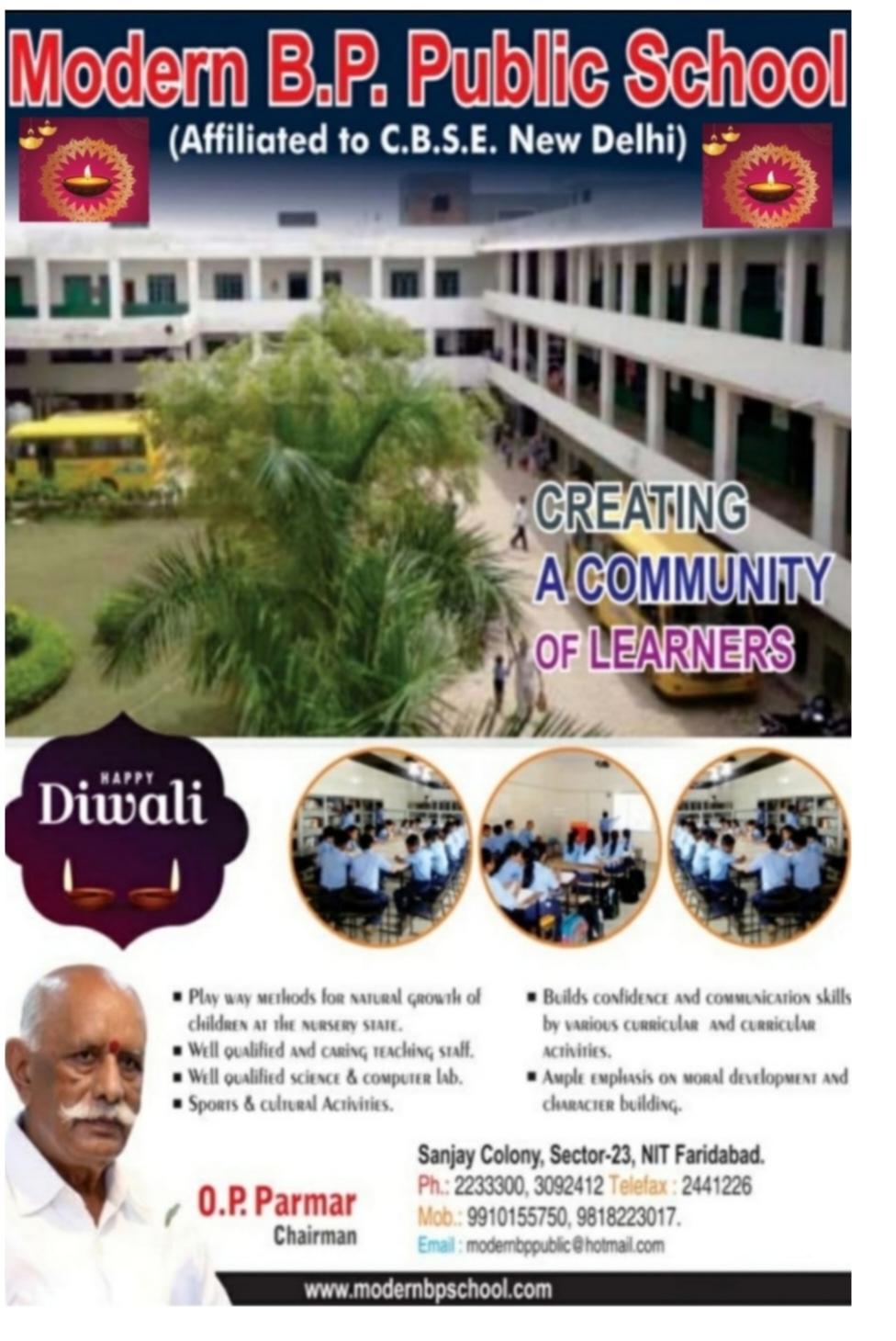 Happy diwali wish by bp school