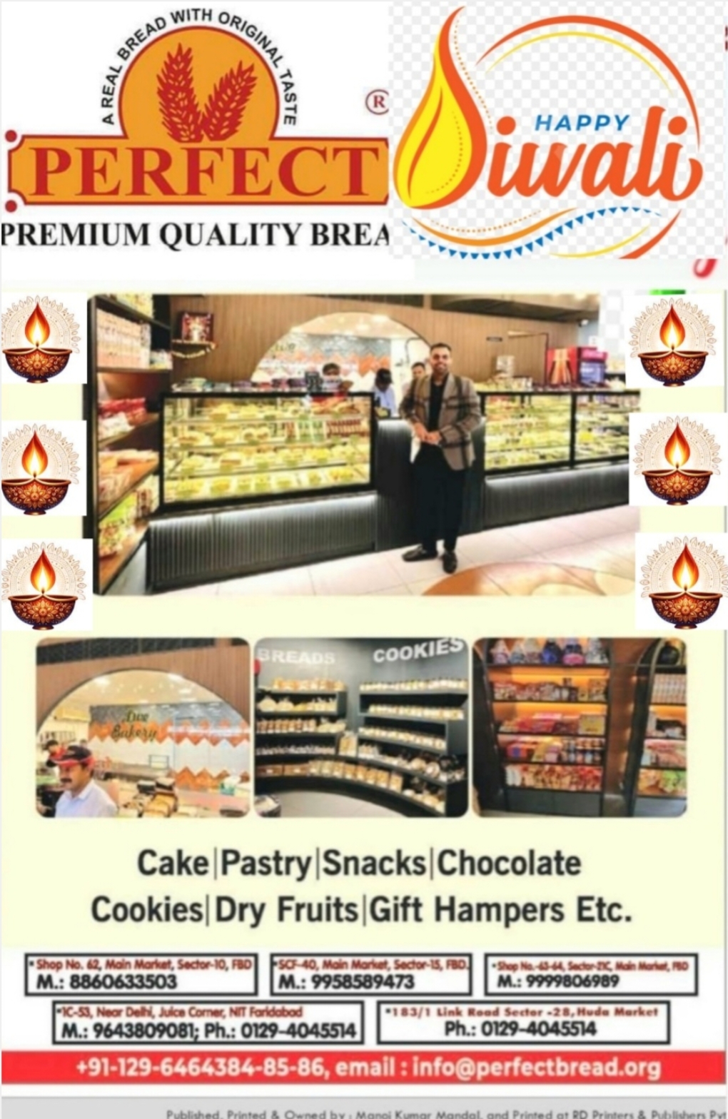 Happy diwali wish by perfect bread