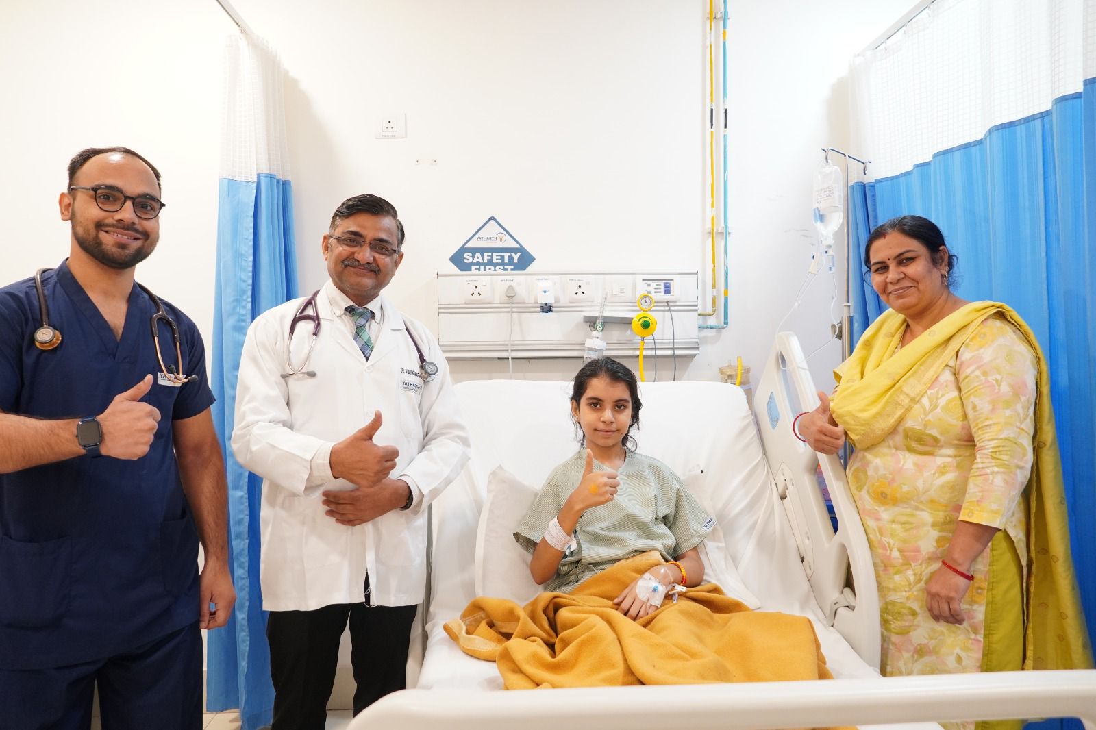 यथार्थ ​सुपर स्पेशलिटी हॉस्पिटल ने  11 वर्षीय बच्ची की  बचाई जान