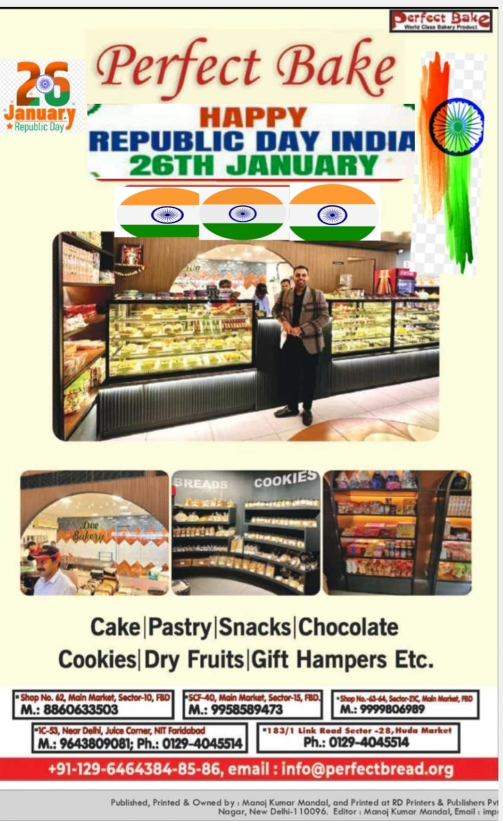 Happy repulic day wish by perfect bread