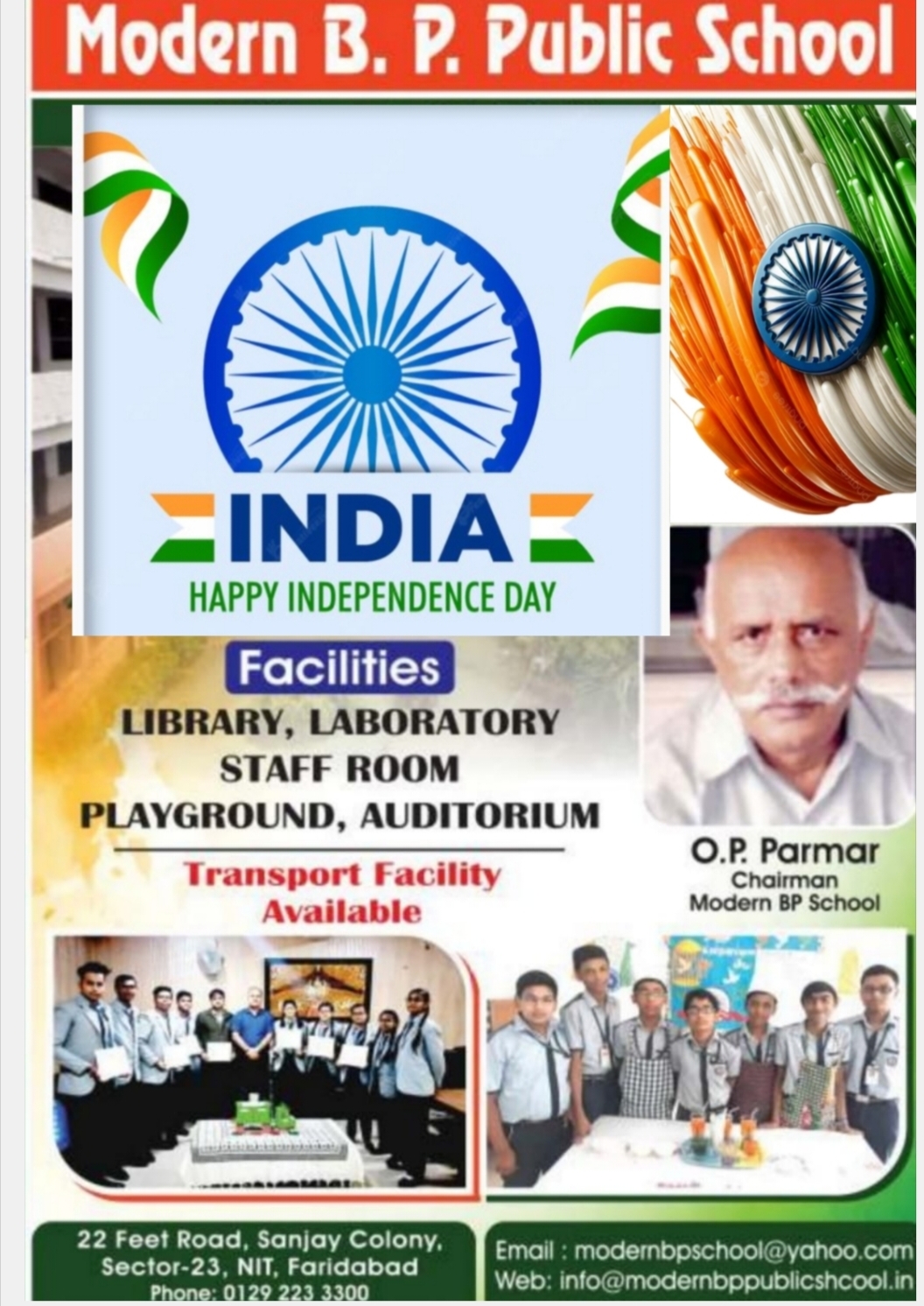 Faridabad:Happy independence day wish by bp school